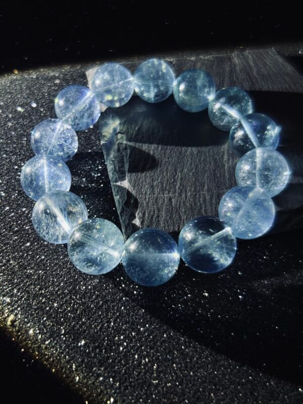 Brazilian Aquamarine Bracelet – Throat Chakra Stone for Courage & Clarity | High-Vibration Healing Jewelry