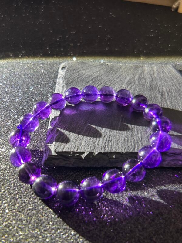 Uruguayan Amethyst Bracelet – Natural Stone for Spiritual Clarity & Calm | Crown Chakra Healing Jewelry