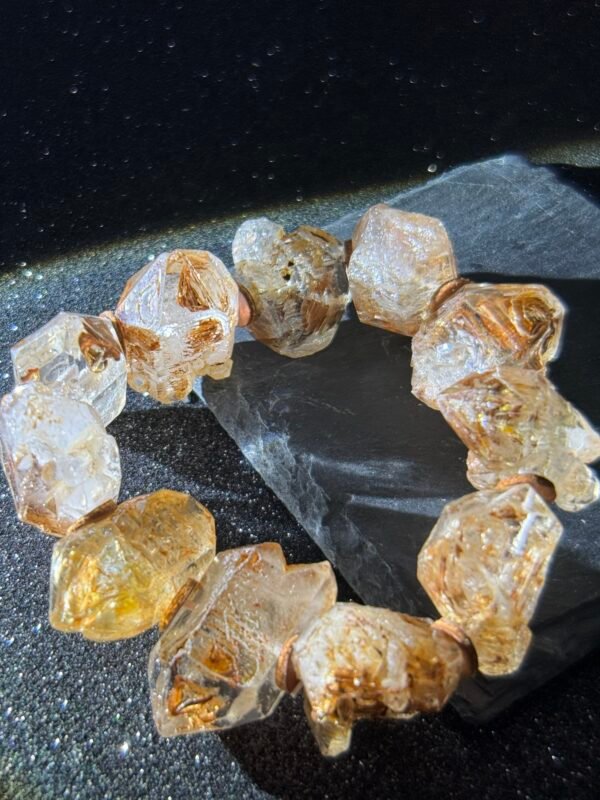 Healing Red Clay Skeleton Crystal Bracelet from Madagascar - 6.7 Inch wrist, 3.78 oz Full Chakra Energy Alignment - Image 3
