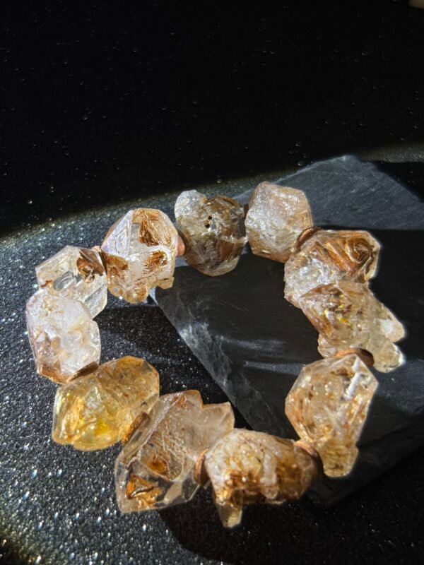 Healing Red Clay Skeleton Crystal Bracelet from Madagascar - 6.7 Inch wrist, 3.78 oz Full Chakra Energy Alignment