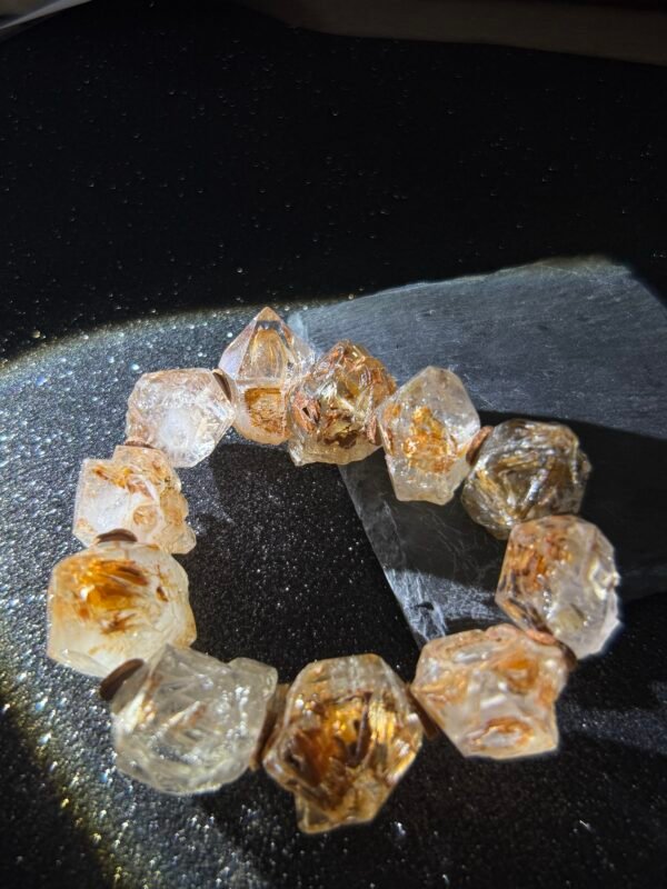 Healing Red Clay Skeleton Crystal Bracelet from Madagascar - 7.09 Inches wrist, 4.76 oz Full Chakra Energy Alignment